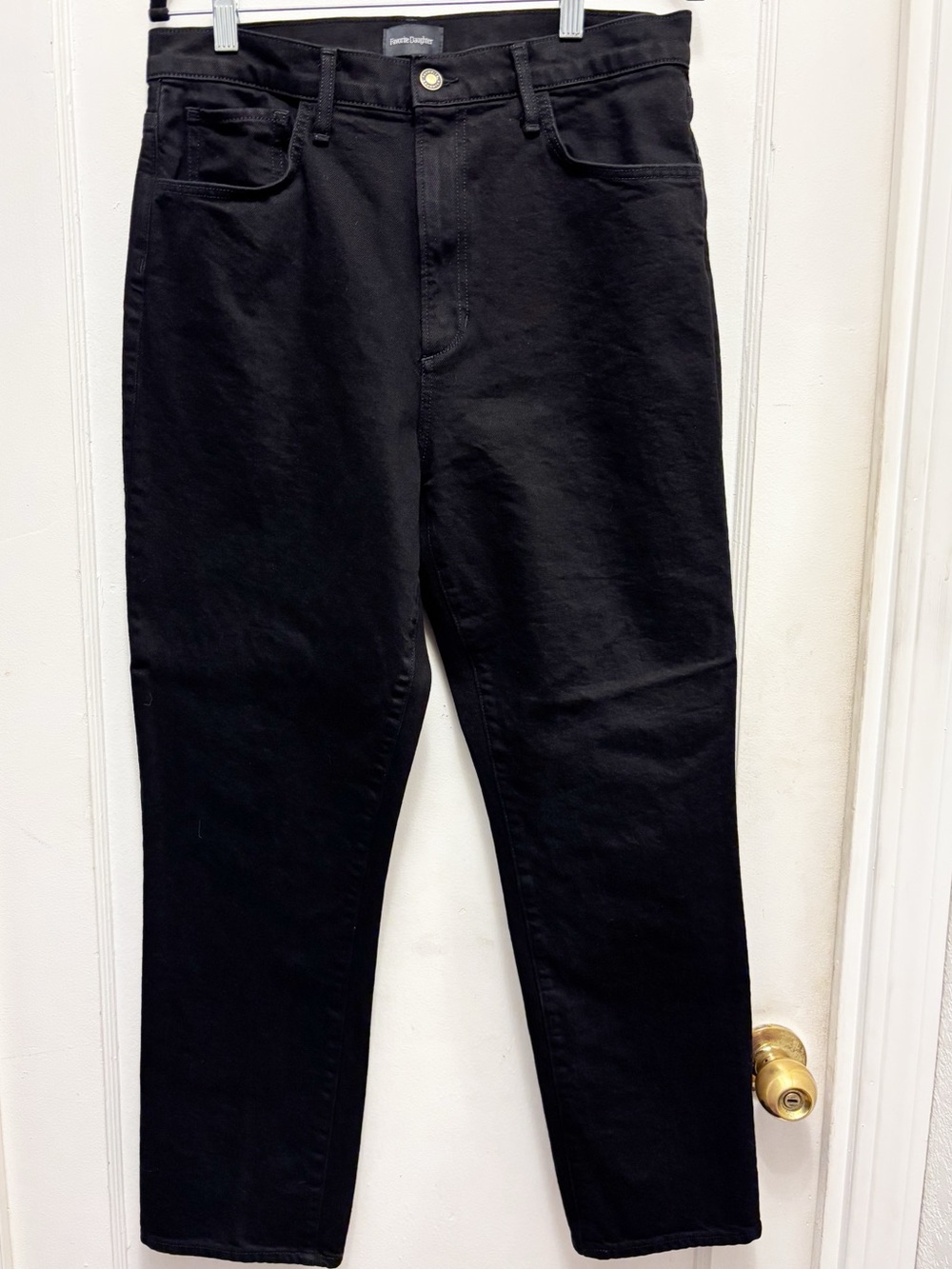 Favorite Daughter The Valentina Black Super High Rise Cigarette Ankle Jeans